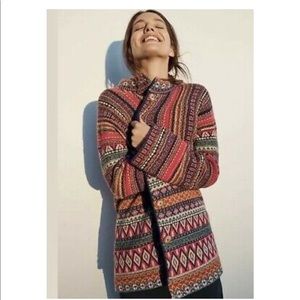 ANTHROPOLOGIE Moth Livia Intarsia Cardigan